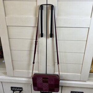 Michael Kors Patchwork Sinclair Signature Dark Berry Small Crossbody, Purse